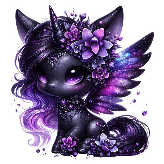 Bügelbild Magisches schwarze Fee Einhorn #3