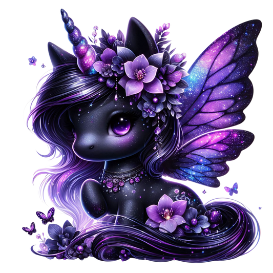 Bügelbild Magisches schwarze Fee Einhorn #4