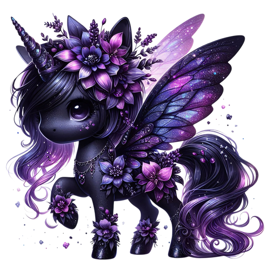 Bügelbild Magisches schwarze Fee Einhorn #8