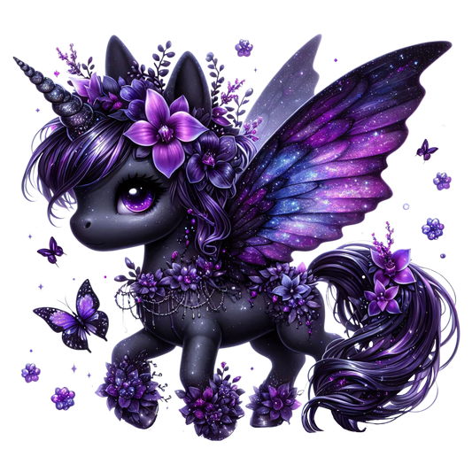Bügelbild Magisches schwarze Fee Einhorn #9