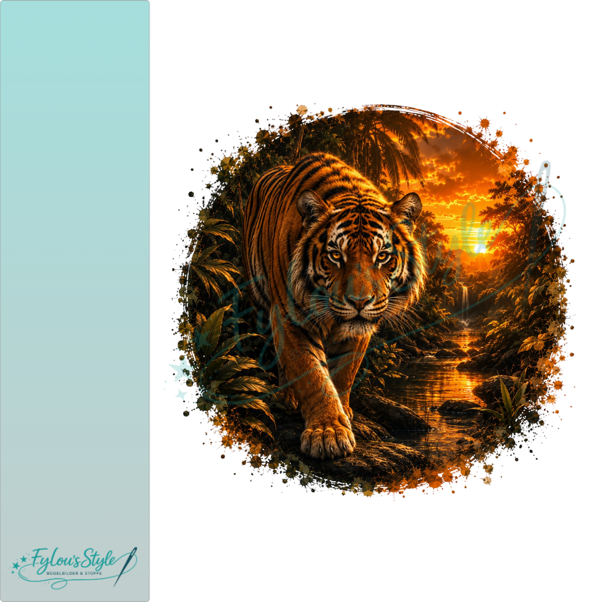 Bügelbild Majestätischer Tiger im Dämmerlicht