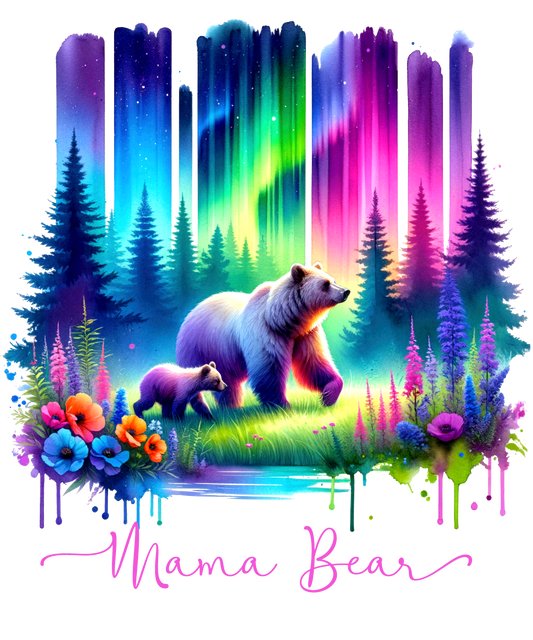 Bügelbild Streifen Motivwelt "Mama Bär Aurora"