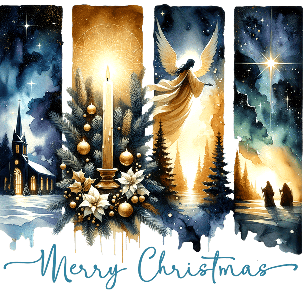 Bügelbild Spruch Merry Christmas Engel