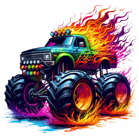 Bügelbild Monstertruck Bunt #1