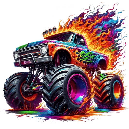 Bügelbild Monstertruck Bunt #2