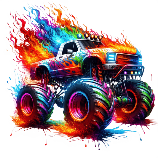 Bügelbild Monstertruck Bunt #3
