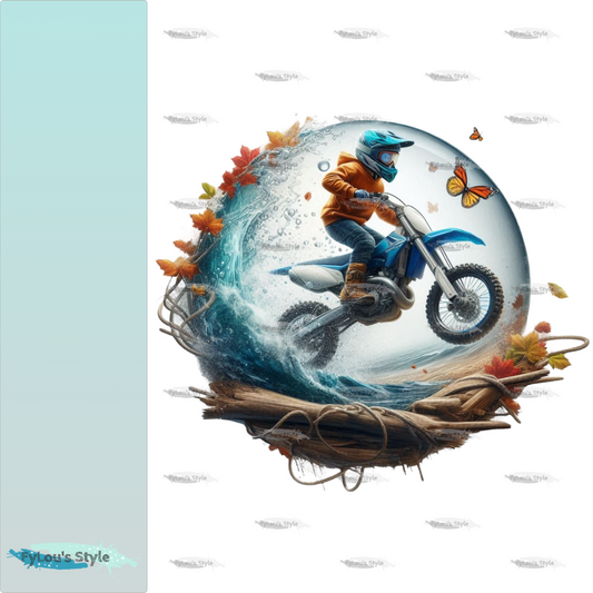 Bügelbild Motorcross im Herbst #1