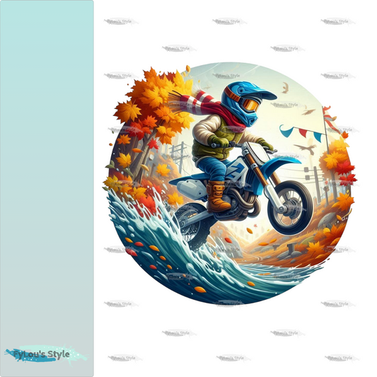 Bügelbild Motorcross im Herbst #2