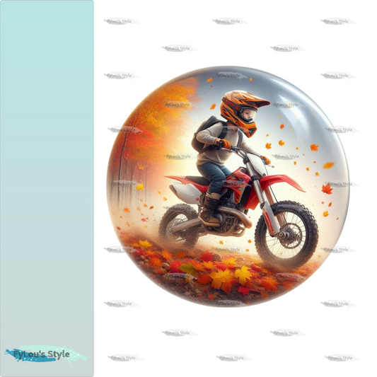 Bügelbild Motorcross im Herbst #3