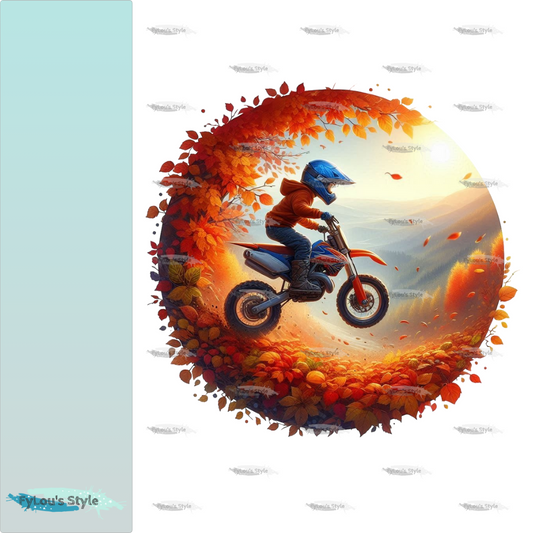 Bügelbild Motorcross im Herbst #5