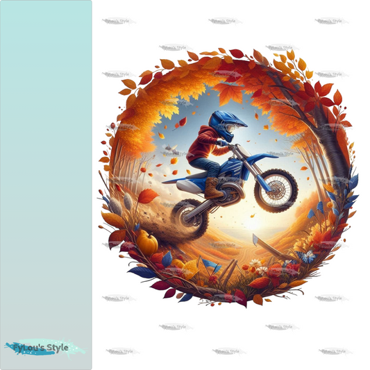 Bügelbild Motorcross im Herbst #7