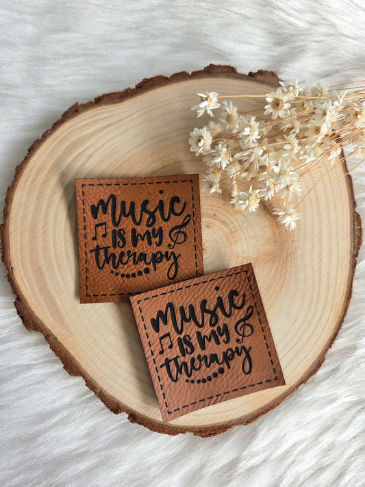 Kunstleder Label Music is my Therapie