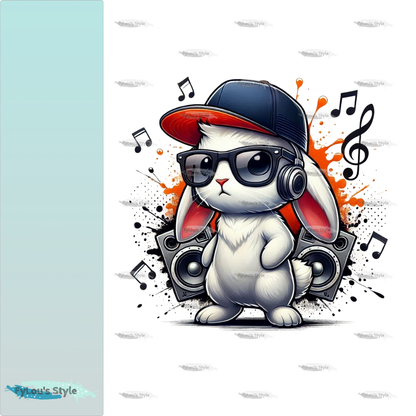 Bügelbild Musik Bunny #1 Fylou's Style