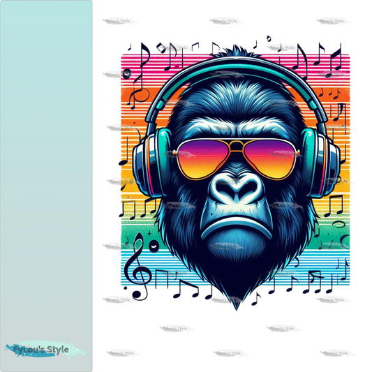 Bügelbild Musik Gorilla Fylou's Style