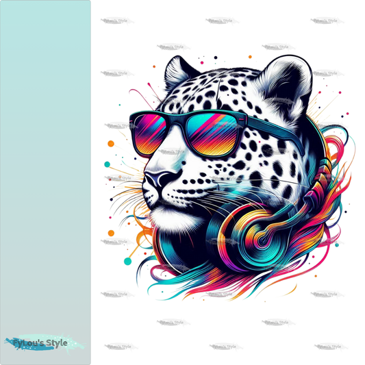 Bügelbild Musik Leopard Cool #1 Fylou's Style