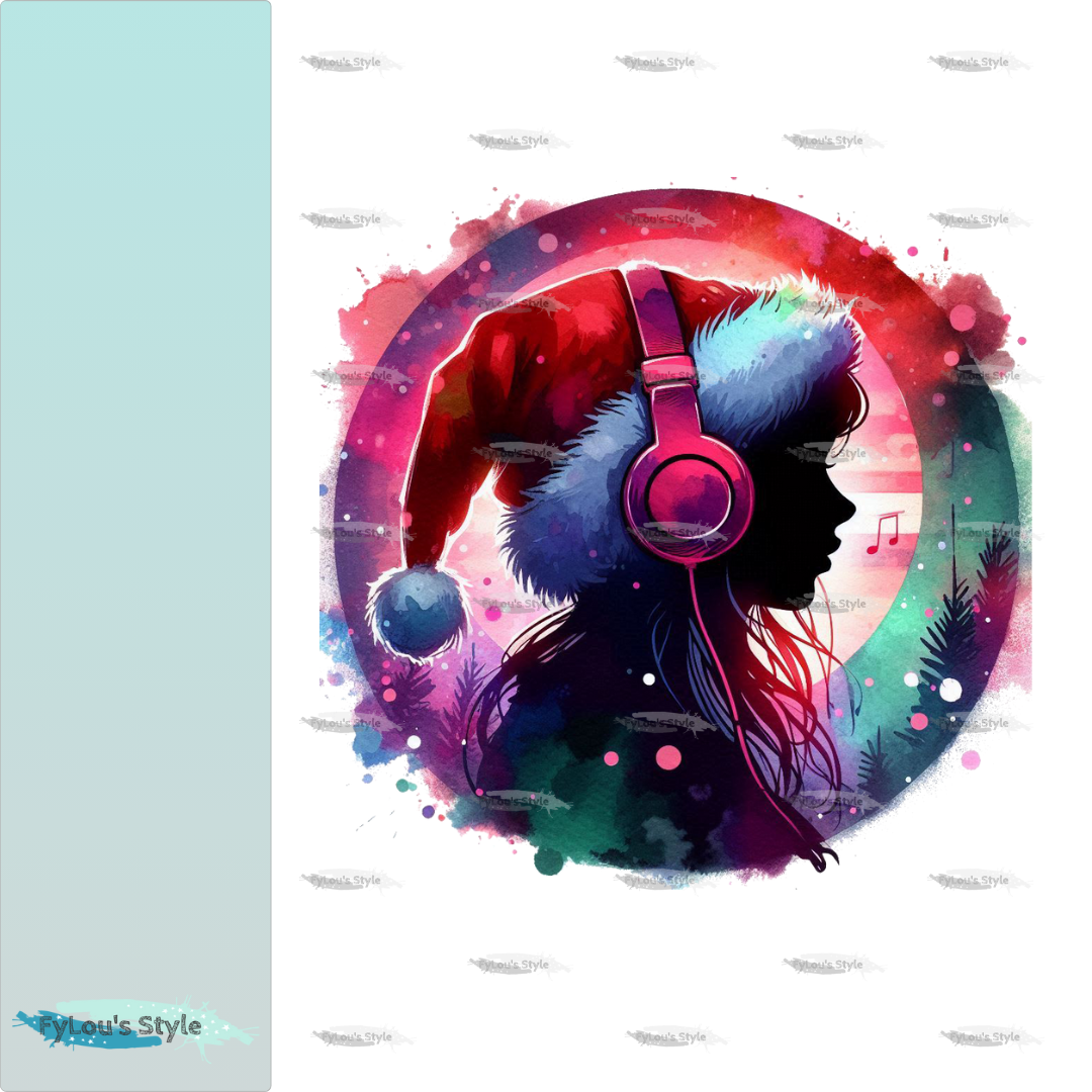 Bügelbild Musik Xmas Girl #1