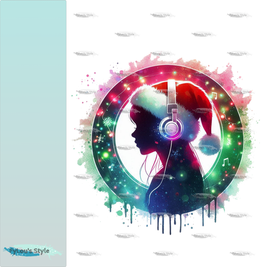 Bügelbild Musik Xmas Girl #2