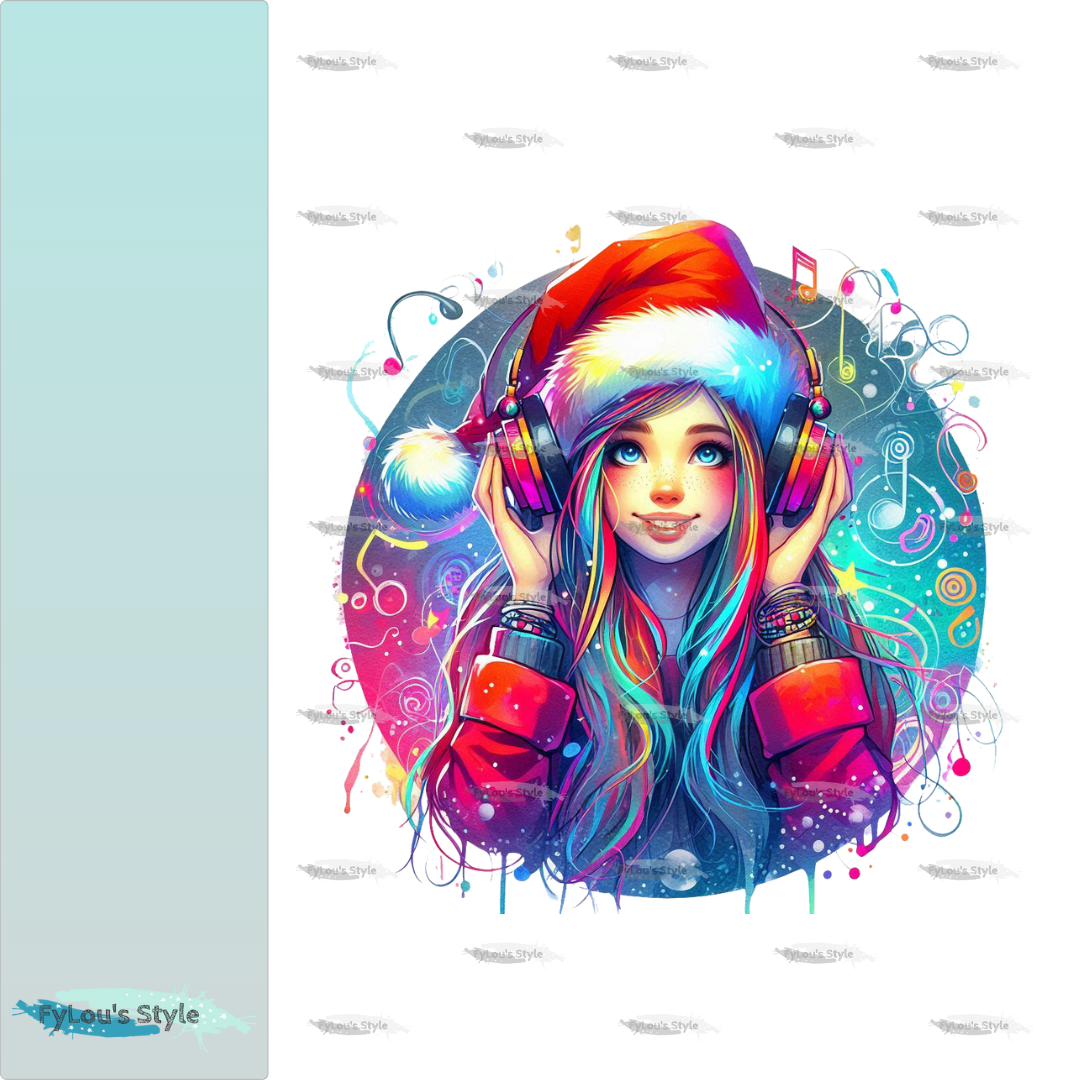 Bügelbild Musik Xmas Girl #3