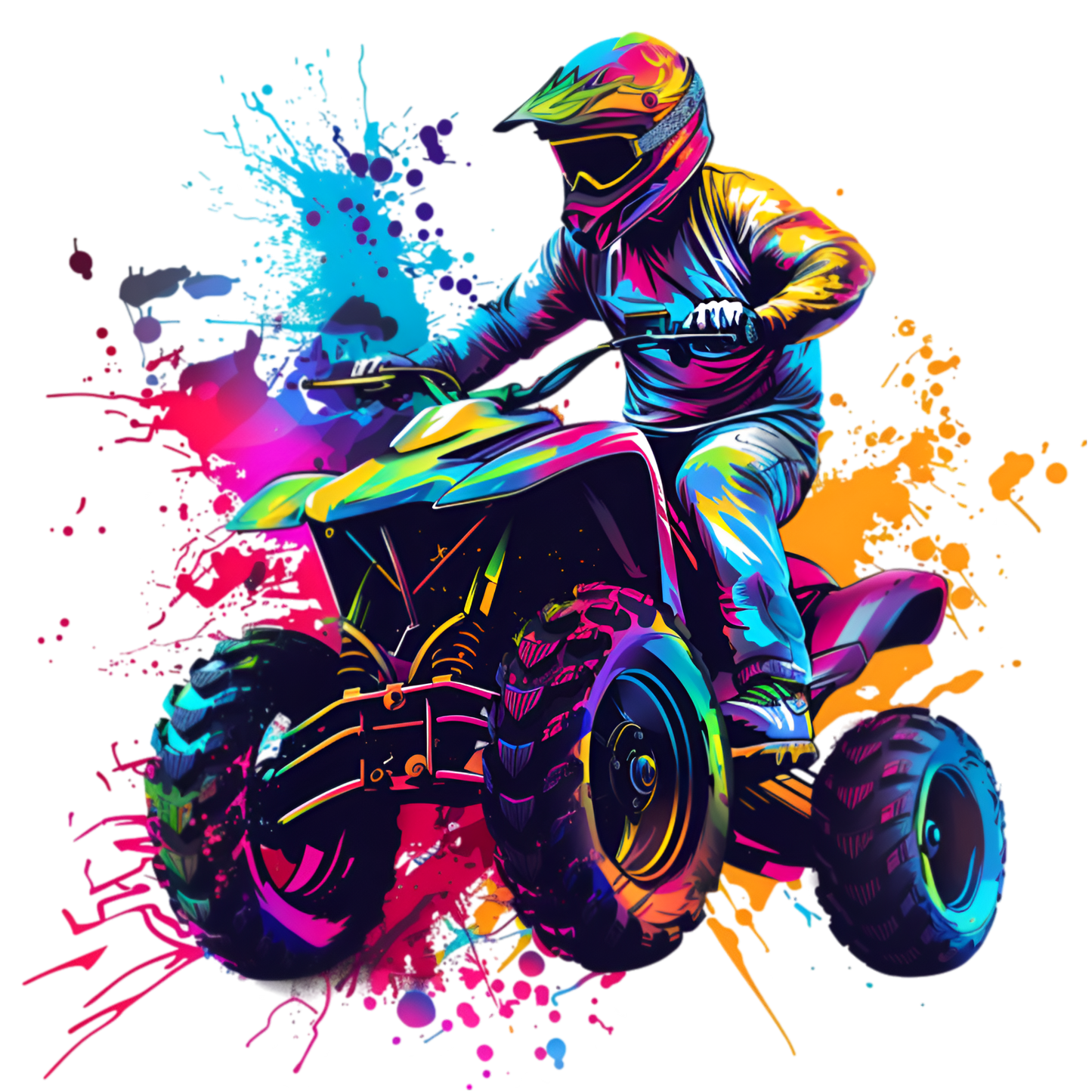 Bügelbild Neon Bunt Quad