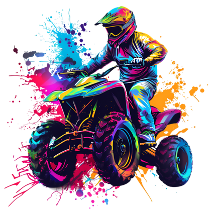 Bügelbild Neon Bunt Quad