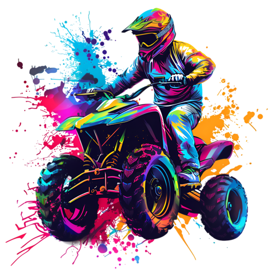 Bügelbild Neon Bunt Quad