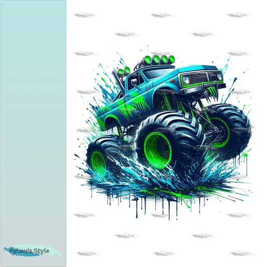 Bügelbild Neon Monstertruck Fylou's Style