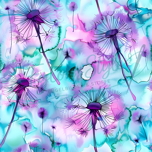 Vorbestellung Bio Jersey "Neon Pusteblumen" Überbreite