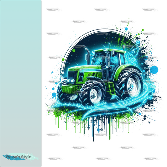 Bügelbild Neon Splash Traktor Fylou's Style