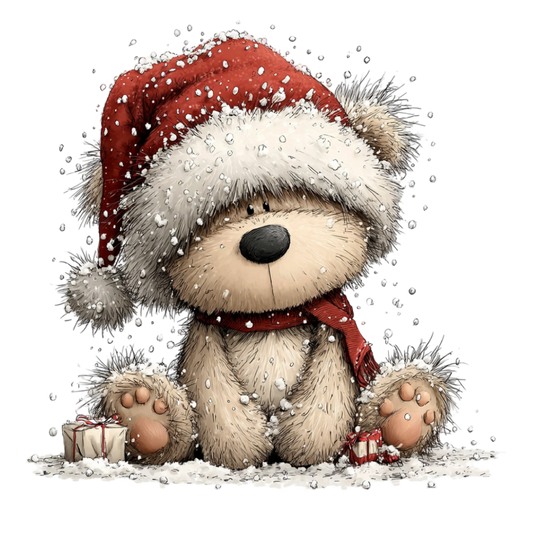 Bügelbild Niedlicher Weihnachts Teddybär #3