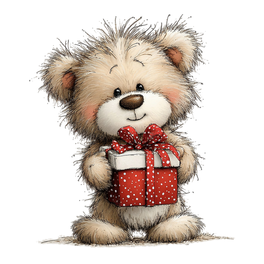 Bügelbild Niedlicher Weihnachts Teddybär #4