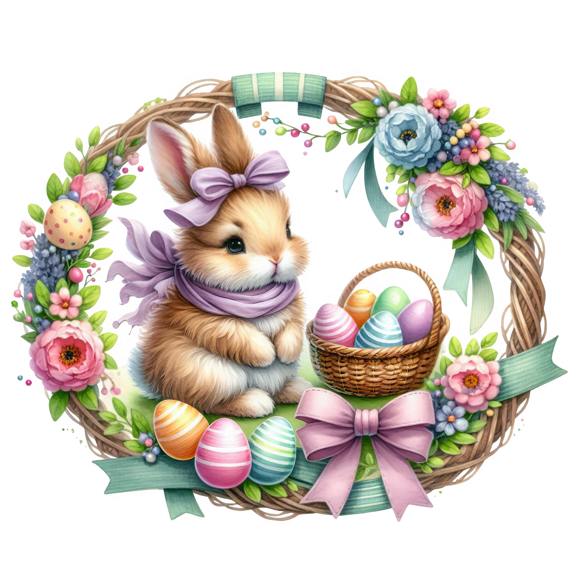 Bügelbild Osterkranz Hase #1 Fylou's Style