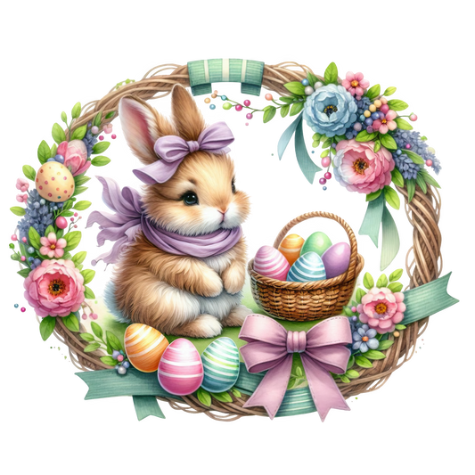 Bügelbild Osterkranz Hase #1 Fylou's Style