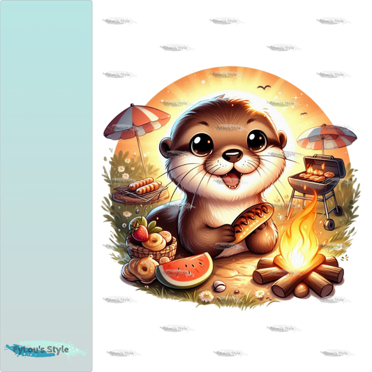 Bügelbild Otter beim Grillen #1 Fylou's Style