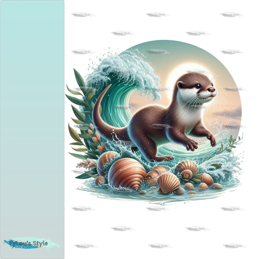 Bügelbild Otter in Wasserwelle #1 Fylou's Style