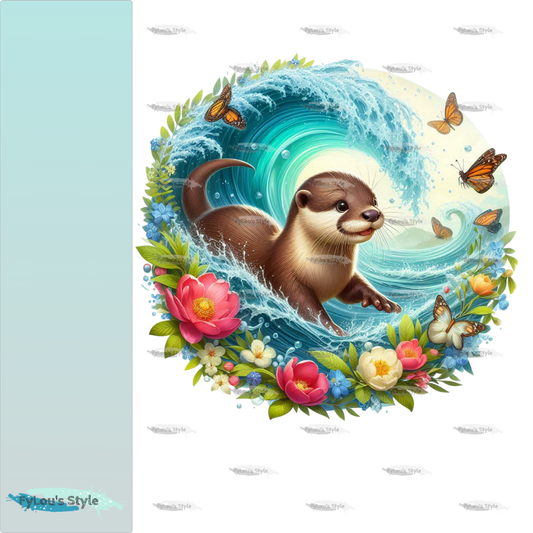 Bügelbild Otter in Wasserwelle #3 Fylou's Style