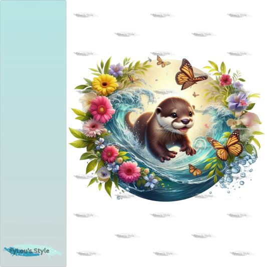 Bügelbild Otter in Wasserwelle #4 Fylou's Style