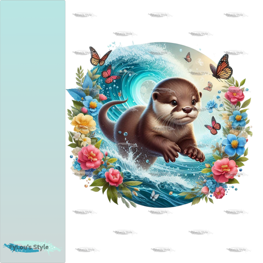 Bügelbild Otter in Wasserwelle #5 Fylou's Style