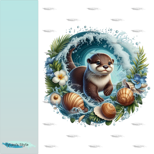 Bügelbild Otter in Wasserwelle #6 Fylou's Style