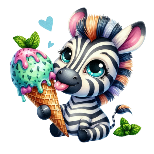 Bügelbild Zebra isst Eis Fylou's Style