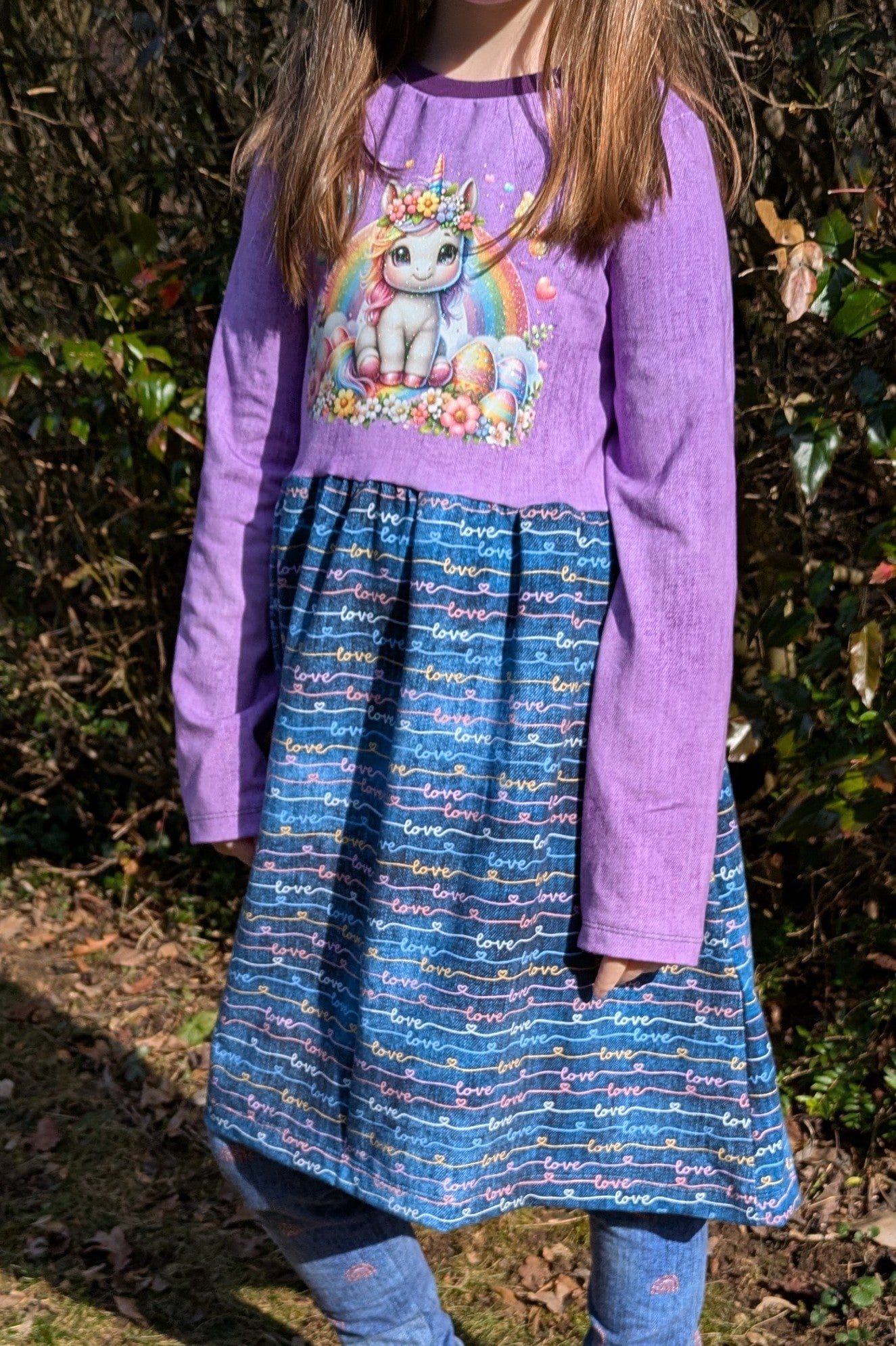 Bügelbild Oster Einhorn mit Regenbogen Fylou's Style