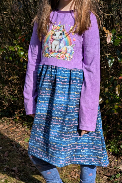 Bügelbild Oster Einhorn mit Regenbogen Fylou's Style