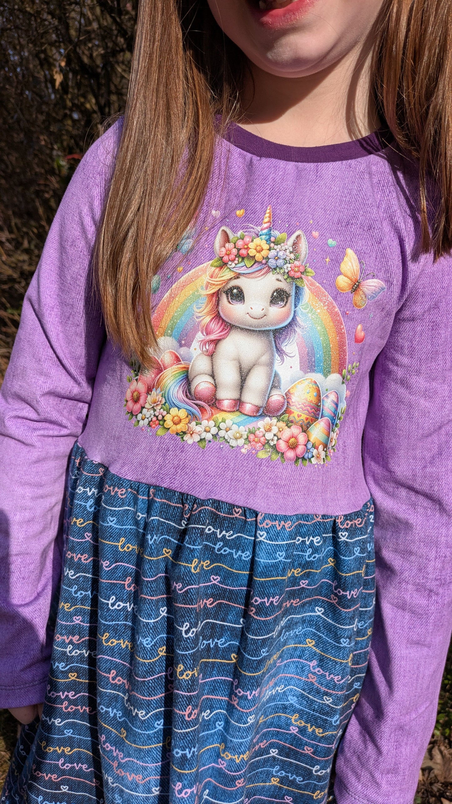 Bügelbild Oster Einhorn mit Regenbogen Fylou's Style