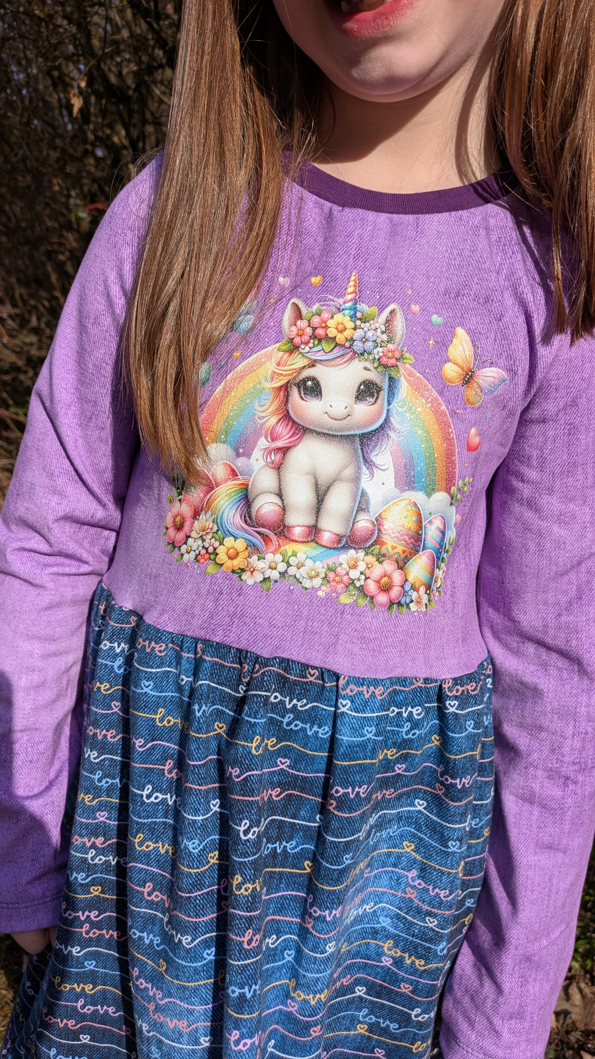Bügelbild Oster Einhorn mit Regenbogen Fylou's Style