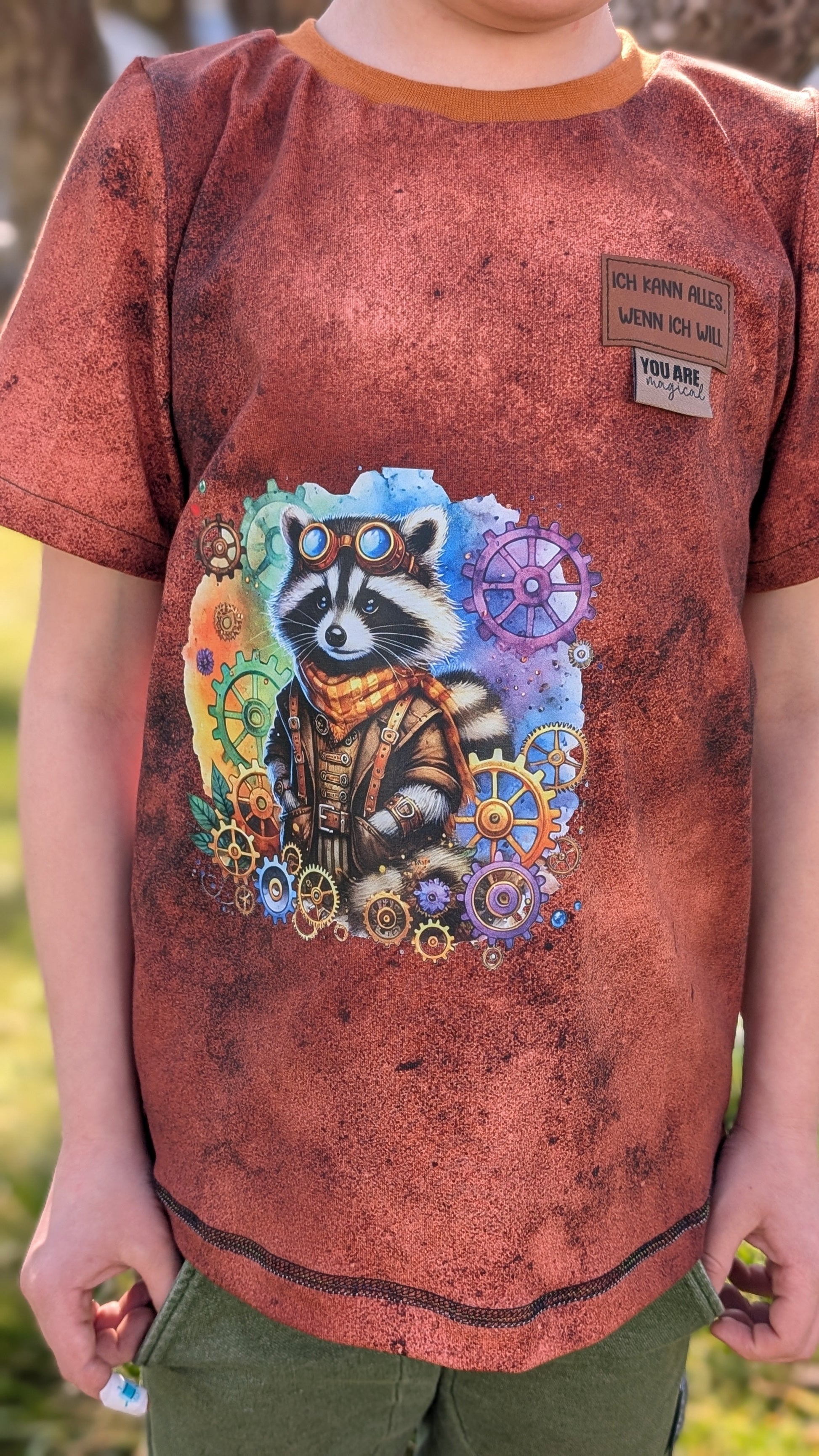 Bügelbild Steampunk Waschbär #5 Fylou's Style