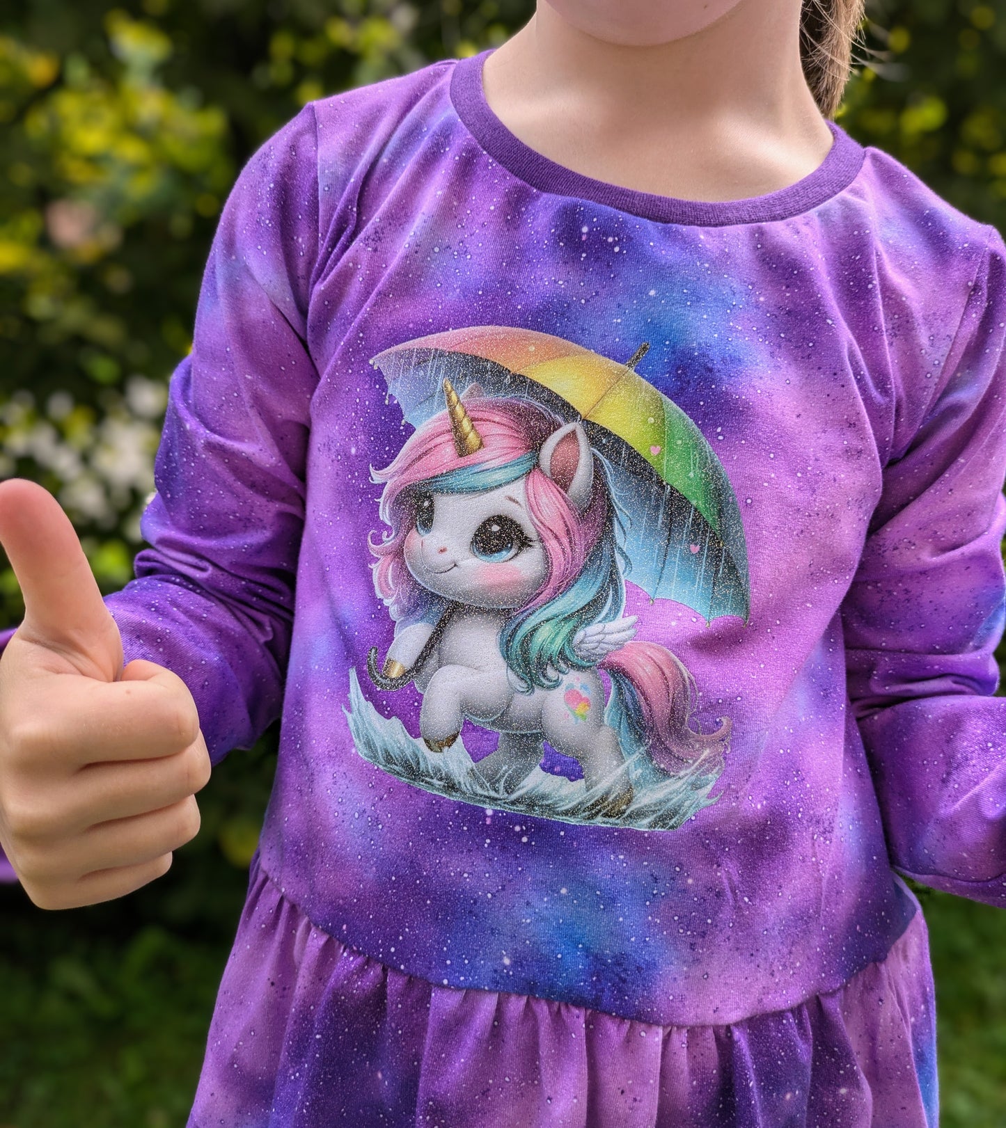 Bügelbild kleines Einhorn mit Regenschirm #4