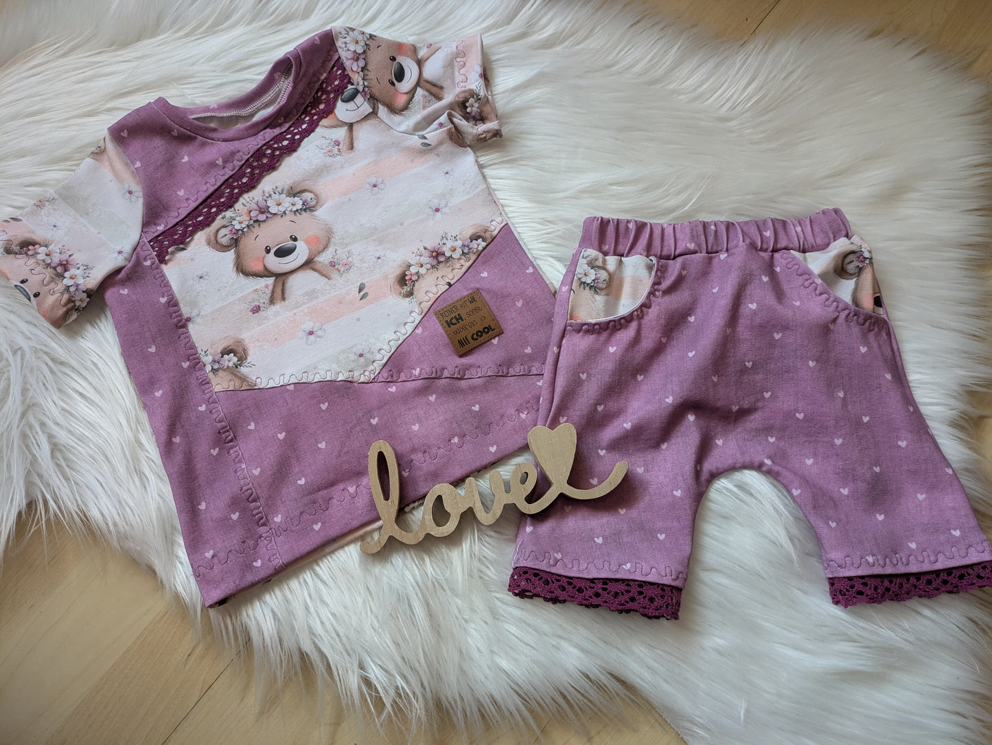 Bio Jersey  Blumen Bärchen