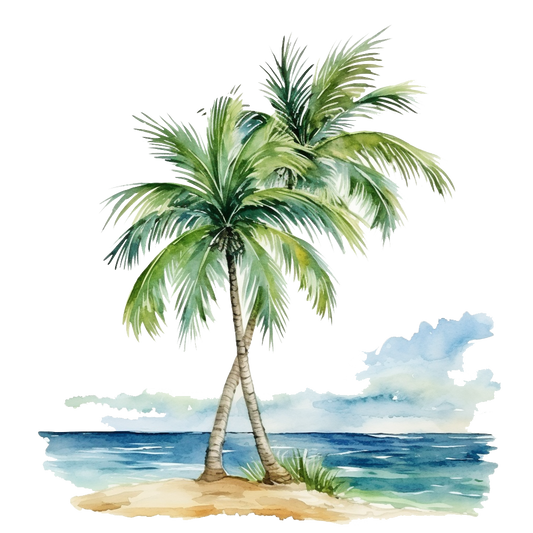 Bügelbild Watercolor Palmen #2