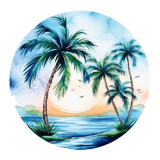 Bügelbild Watercolor Palmen #21