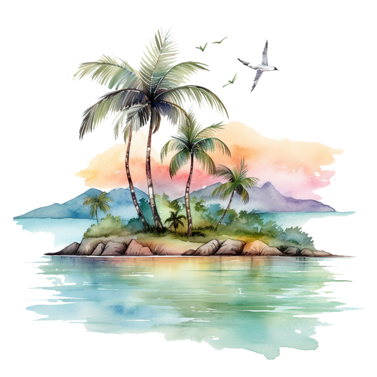 Bügelbild Watercolor Palmen #25