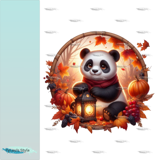 Bügelbild Panda mit Laterne #1